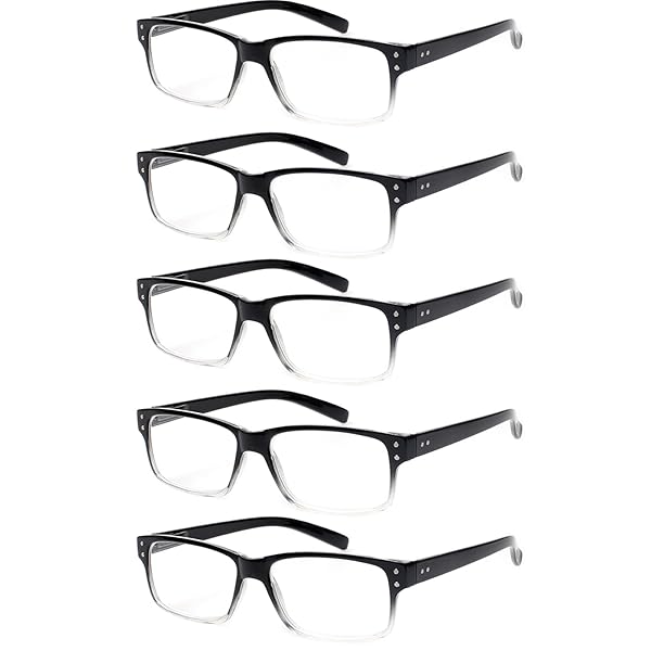 NORPERWIS NORPERWIS Reading Glasses 5 Pairs Quality Spring Hinge Readers for Men and Women Black Clear 2.50 Magnification