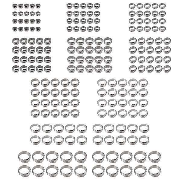 Proster Proster 200pcs Stainless Steel Ear Clamps - Versatile Hose Clamp Sizes 5.8-21mm for Secure Connections