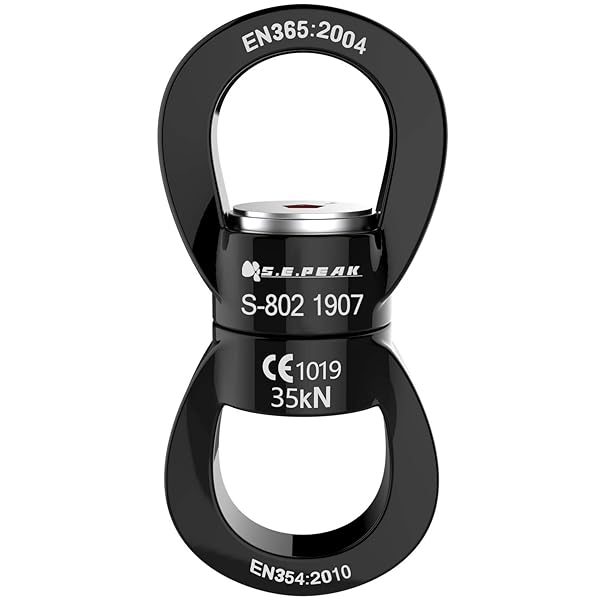 PROND PROND 35kN Swing Swivel: Safe Rotational Device for Tree Swings, Aerial Dance & Hammocks - Black Carabiner Swivel