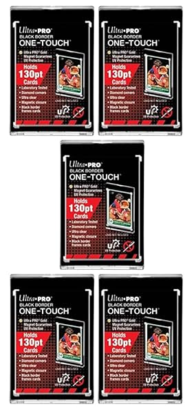 One-Touch Ultra Pro Black Border One Touch Card Holder 130pt Pack of 5 for Collectors and Sports Cards
