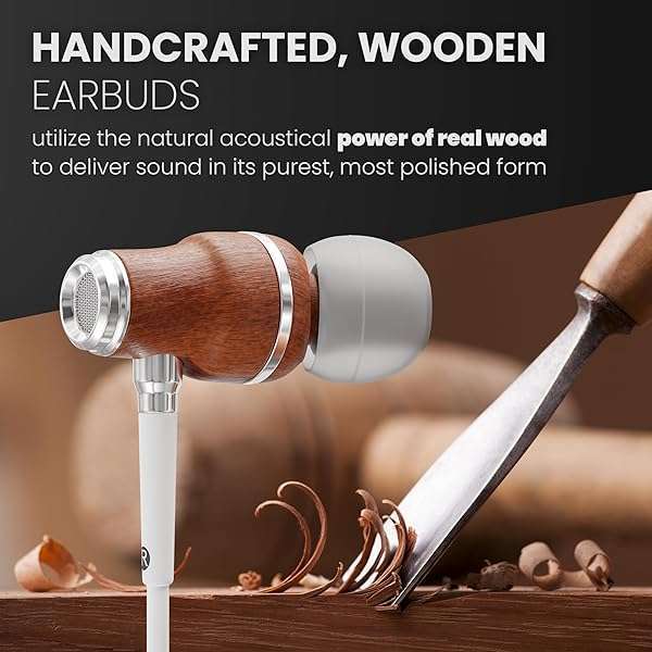 Symphonized Symphonized Premium Wooden iPhone Earphones Wired (Apple MFI Certified), Deep Bass Sound, 3D Sound, Microphone Volume Control, 90% Noise Cancelling with Lightning. Earphones for iPhone SE to 14 - View 3 of 7