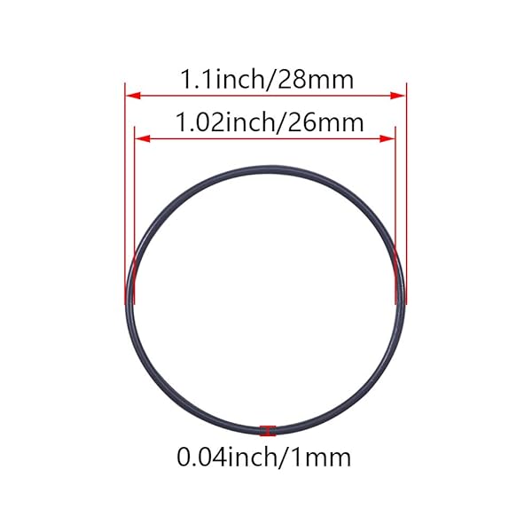 Othmro Othmro 50pcs Nitrile Rubber O-Rings 1mm Wire Dia 28mm OD Metric Washers for Oil Air Sealing Professional Plumbing Car Repair Black - View 3 of 9