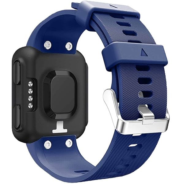 TopPerfekt GVFM Band for Garmin Forerunner 35 Soft Silicone Watch Strap Adjustable 5.11-9.05 Inch Navy Color - View 3 of 8