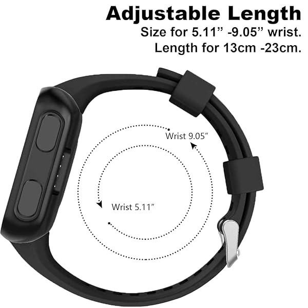 TopPerfekt GVFM Band for Garmin Forerunner 35 Soft Silicone Watch Strap Adjustable 5.11-9.05 Inch Navy Color - View 5 of 8