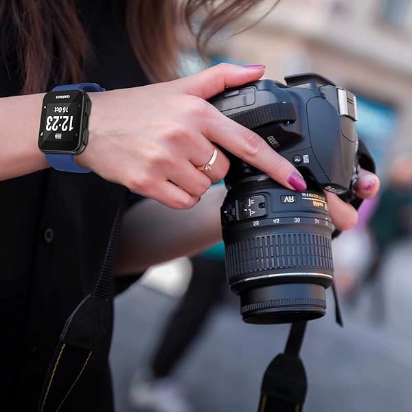 TopPerfekt GVFM Band for Garmin Forerunner 35 Soft Silicone Watch Strap Adjustable 5.11-9.05 Inch Navy Color - View 7 of 8