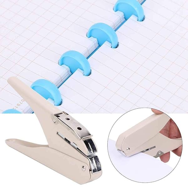 Hztyyier Mushroom Hole Puncher Handled One Hole Puncher for Loose Leaf Pages Notebook Office School Supplies Beige - View 6 of 7