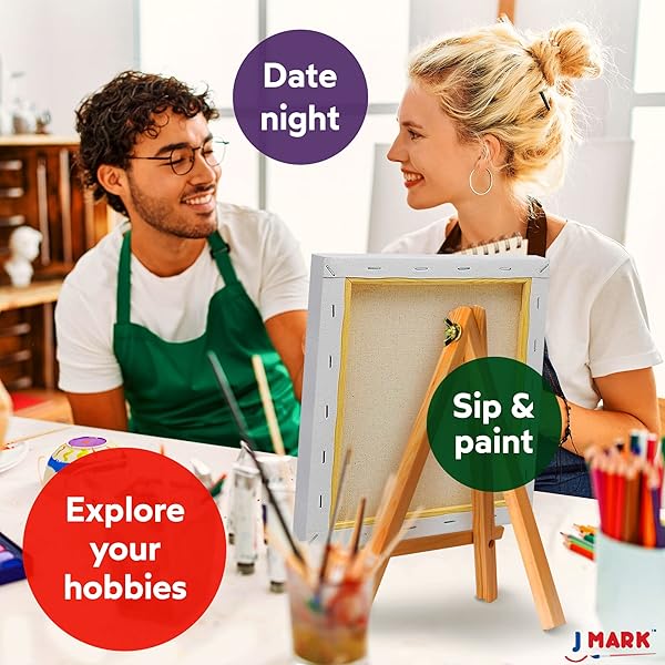J MARK J MARK Painting Kit: Complete Acrylic Paint Set with Canvases, Brushes & Palette for Artists - View 5 of 10