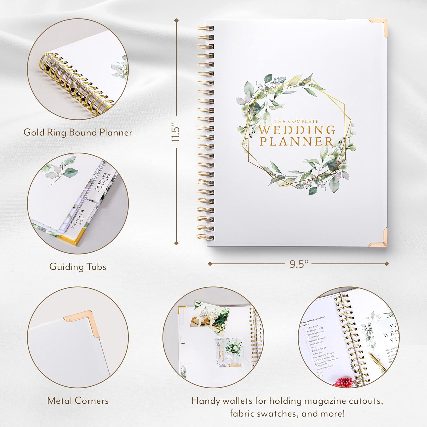 Your Perfect Day Your Perfect Day Wedding Planner Book and Organizer for Brides with Countdown Calendar Floral Design - View 6 of 9