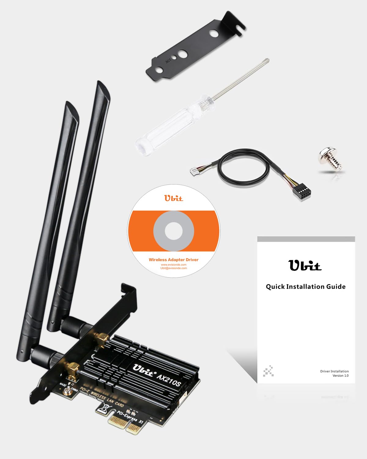 Ubit Ubit WiFi Card 6E 5400Mbps PCIe Network Card with BT 5.2 Ultra Low Latency for Windows 10 and 11 - View 8 of 8