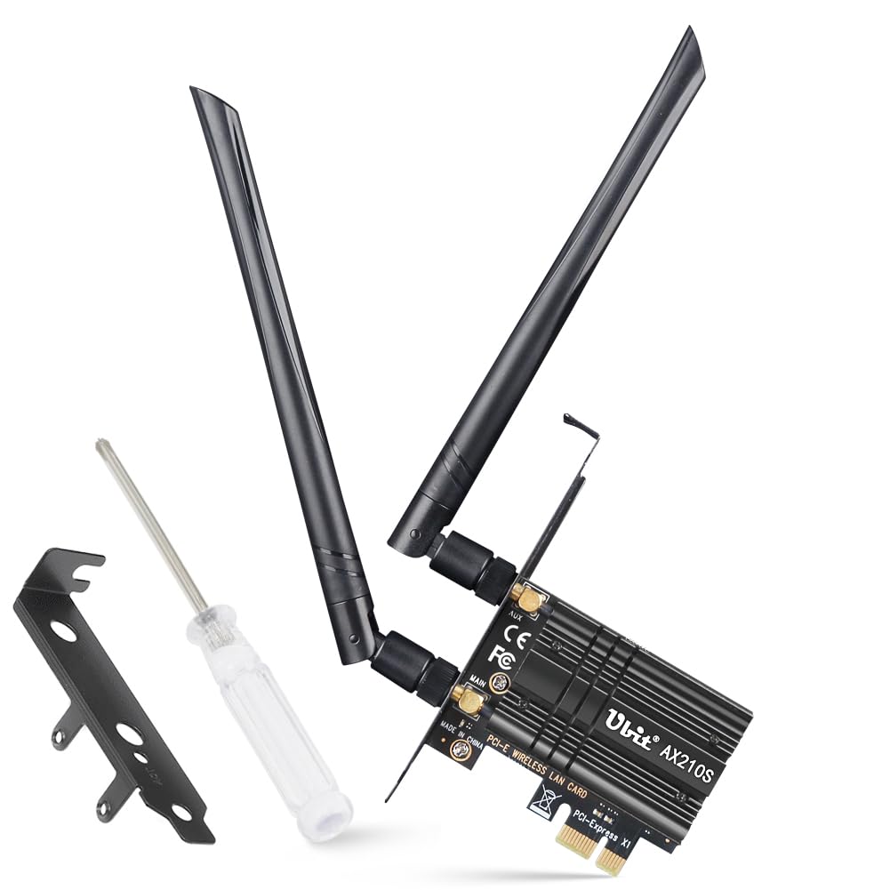 Ubit Ubit WiFi Card 6E 5400Mbps PCIe Network Card with BT 5.2 Ultra Low Latency for Windows 10 and 11
