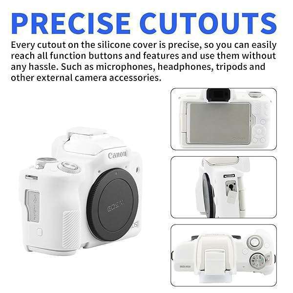 Easy Hood Easy Hood Camera Case for Canon EOS M50/M50 Mark II - Soft Silicone Protective Cover (White) - View 4 of 9