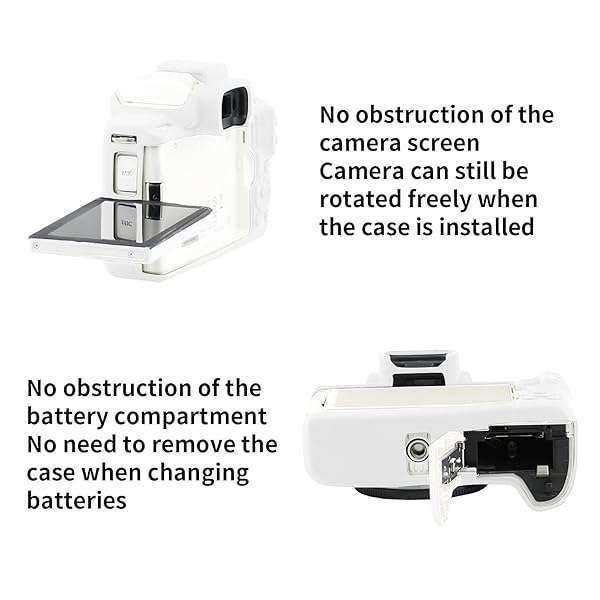 Easy Hood Easy Hood Camera Case for Canon EOS M50/M50 Mark II - Soft Silicone Protective Cover (White) - View 5 of 9