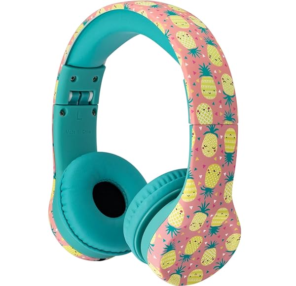 Snug Snug Play+ Kids Headphones with Volume Limiting - Safe & Stylish Pineapple Design for Toddlers