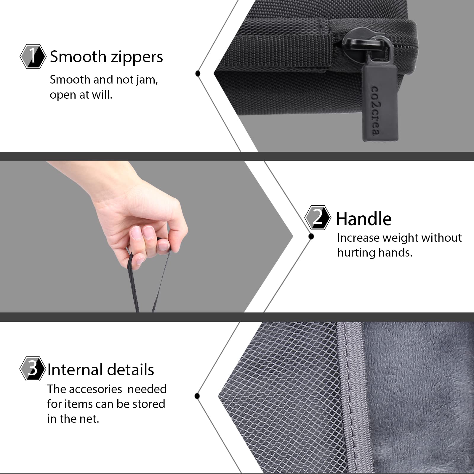 co2CREA co2CREA Hard Travel Case for 3 Bluetooth Portable Speaker Black Durable Protection - View 4 of 6