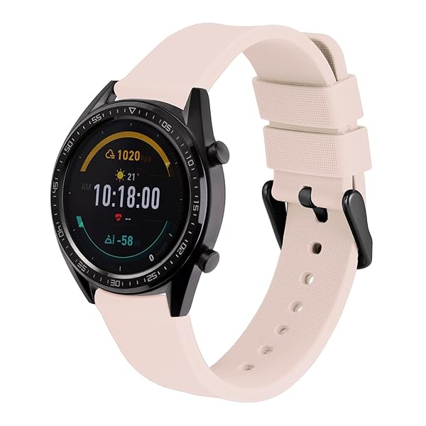 WOCCI WOCCI 24mm Light Pink Silicone Watch Band Quick Release Rubber Strap with Black Stainless Steel Buckle - View 8 of 9