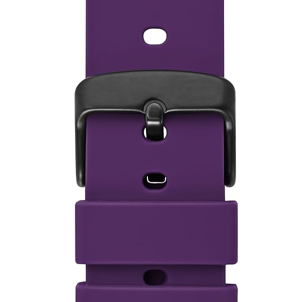 WOCCI WOCCI 18mm Silicone Watch Band Quick Release Rubber Strap with Black Stainless Steel Buckle in Purple - View 9 of 9