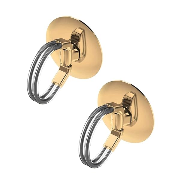 Tvoip Tvoip 2Pcs Cell Phone Ring Holder 3 in 1 Universal Stand Car Holder Finger Grip Tablet Stand Car Vent Mount Gold