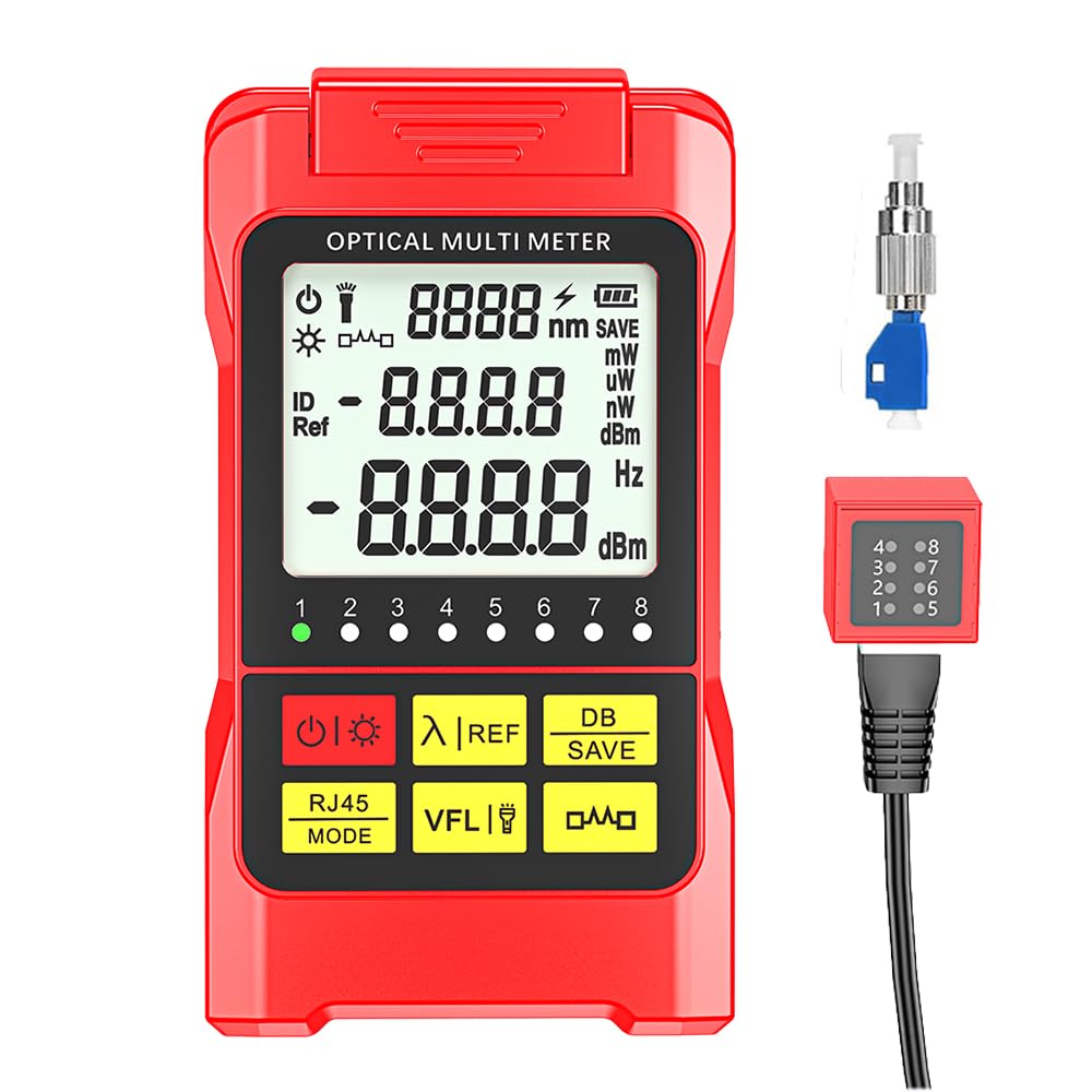 Portable Fiber Optic Cable Tester with Visual Fault Locator - D YEDEMC OPM-VFL-2 for FC/SC/ST Interfaces