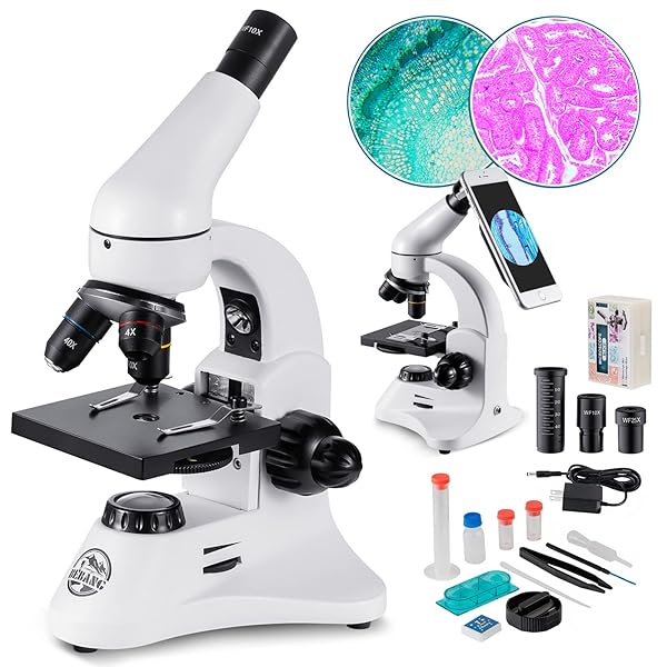 BEBANG 100X-2000X Professional Microscope for Adults & Kids - Ideal for Home, School, and Lab Education with Prepared Slides