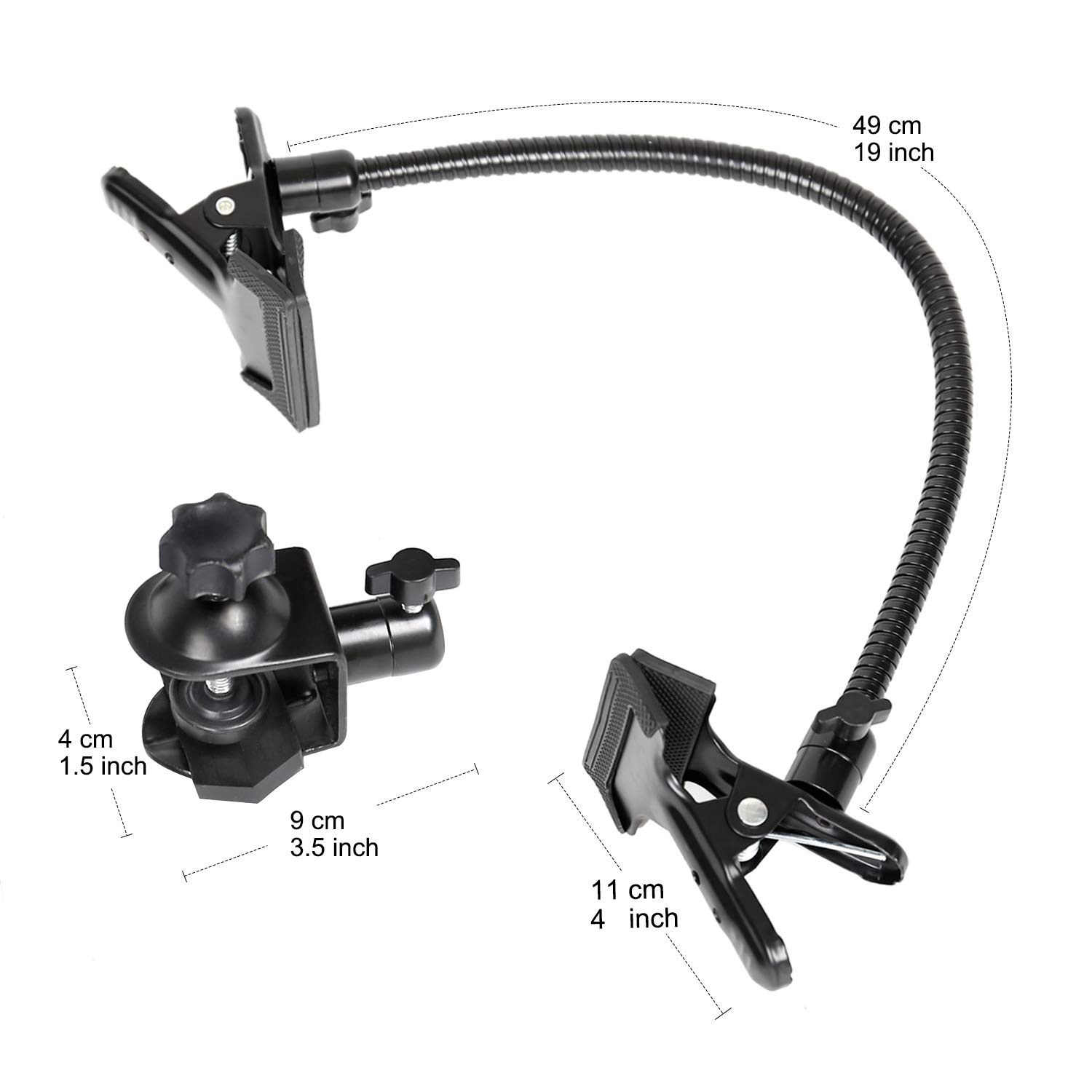 Konseen Konseen Photo Studio Light Stand Background Holder with Heavy Duty Clamp Clip and Flexible Gooseneck for Camera Mounting Accessories - View 2 of 7