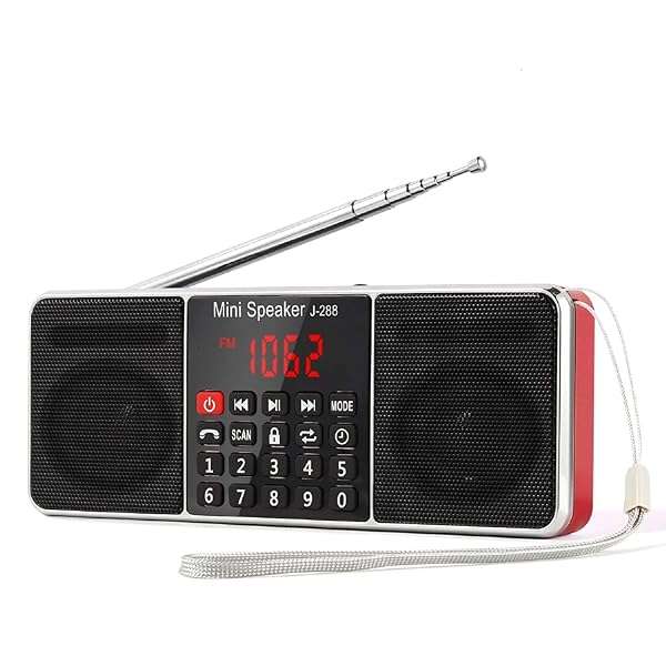 PRUNUS PRUNUS J-288 Portable AM/FM Radio with Bluetooth, Sleep Timer & MP3 Player - Ultra-Long Antenna & AUX Input