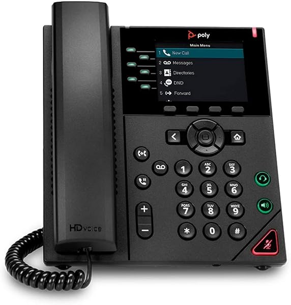 Polycom VVX 350 Business Sixline Mid Range IP Desk Phone with Color Display for Enhanced Communication