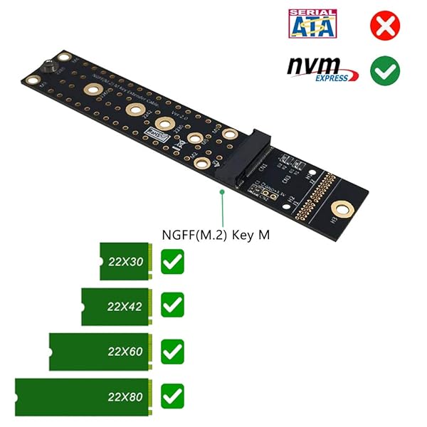 Sintech Sintech M.2 NVMe Extender Card - 20CM NGFF M-Key PCIe SSD Extension with Anti-Electromagnetic Cable - View 4 of 5