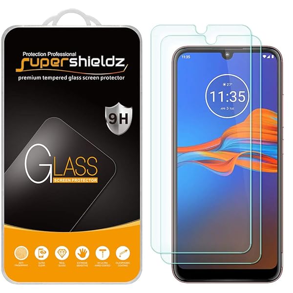 Supershieldz 2 Pack Tempered Glass Screen Protector for Motorola Moto E6 Plus Anti Scratch Bubble Free