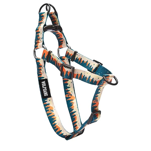 Wolfgang Man & Beast Wolfgang Heavy Duty Adjustable Dog Harness Pull Tested Over 800 lbs for Walking and Training Small Overland Print