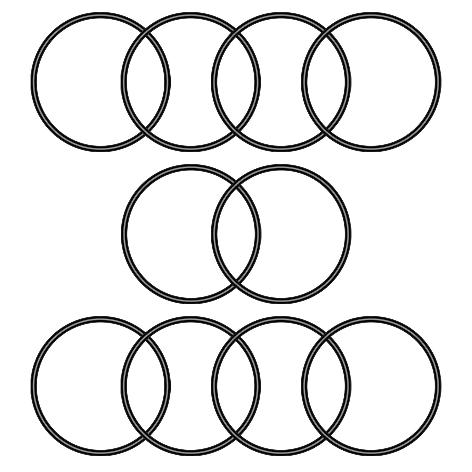 Othmro 10pcs Nitrile Rubber O-Rings 2mm Wire Dia 41mm OD for Oil Air Sealing Professional Plumbing Car Repair Black