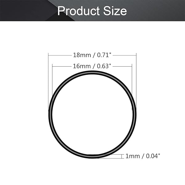 Othmro Othmro 50pcs Nitrile Rubber O-Rings 1mm Wire Dia 18mm OD for Oil Air Sealing Professional Plumbing Car Repair Black - View 3 of 9
