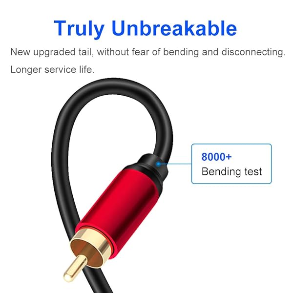 Yeung Qee Yeung Qee 6ft Dual Shielded Gold Plated RCA Male to Male Stereo Audio Cable for Home Theater Amplifier HDTV Game Console Hi-Fi System - View 6 of 7