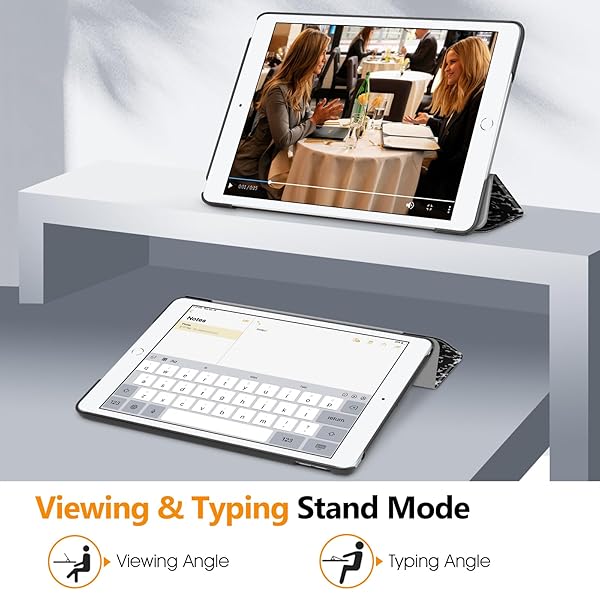 FINTIE Fintie Lightweight Slim Case for iPad 7th Generation 10.2 Inch 2019 with Auto Wake Sleep Feature and Hard Back Cover in Composition Book Black - View 3 of 8