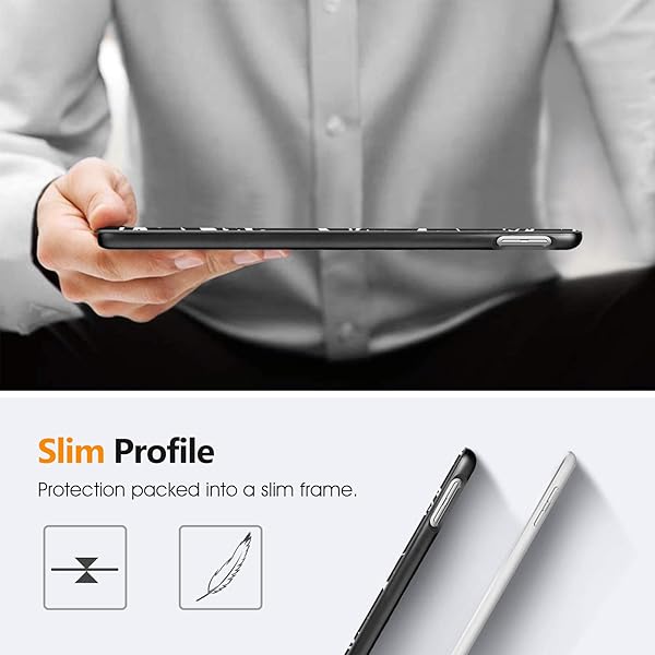 FINTIE Fintie Lightweight Slim Case for iPad 7th Generation 10.2 Inch 2019 with Auto Wake Sleep Feature and Hard Back Cover in Composition Book Black - View 4 of 8