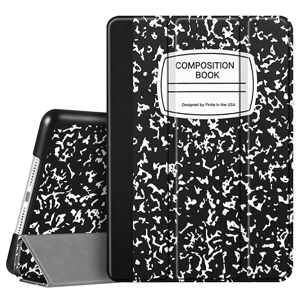 Fintie Lightweight Slim Case for iPad 7th Generation 10.2 Inch 2019 with Auto Wake Sleep Feature and Hard Back Cover in Composition Book Black