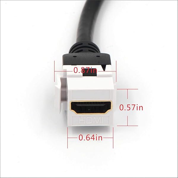 VCE VCE HDMI Keystone Jack Adapter 5 Pack Female to Female Pigtail Extension Cable Coupler 6 Inch - View 4 of 8
