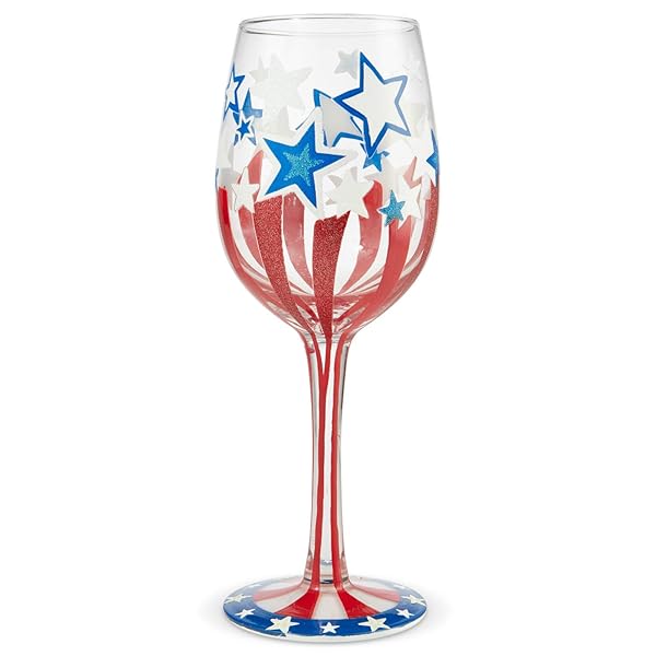 Enesco Enesco Lolita Land of The Free Artisan Wine Glass - Colorful 1 Count Design for Unique Celebrations