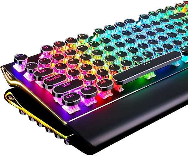 RK ROYAL KLUDGE RK ROYAL KLUDGE S108: Retro Mechanical Gaming Keyboard with RGB Backlight & Detachable Wrist Rest - Perfect for Typing & Gaming - View 2 of 9