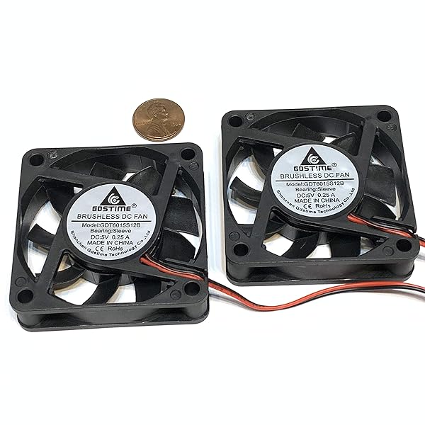 Endlessparts 2 Piece DC Brushless Cooling Fan 5V 60mm x 15mm 2Pin for Computer Heatsink Model 6015 A45 - View 2 of 2