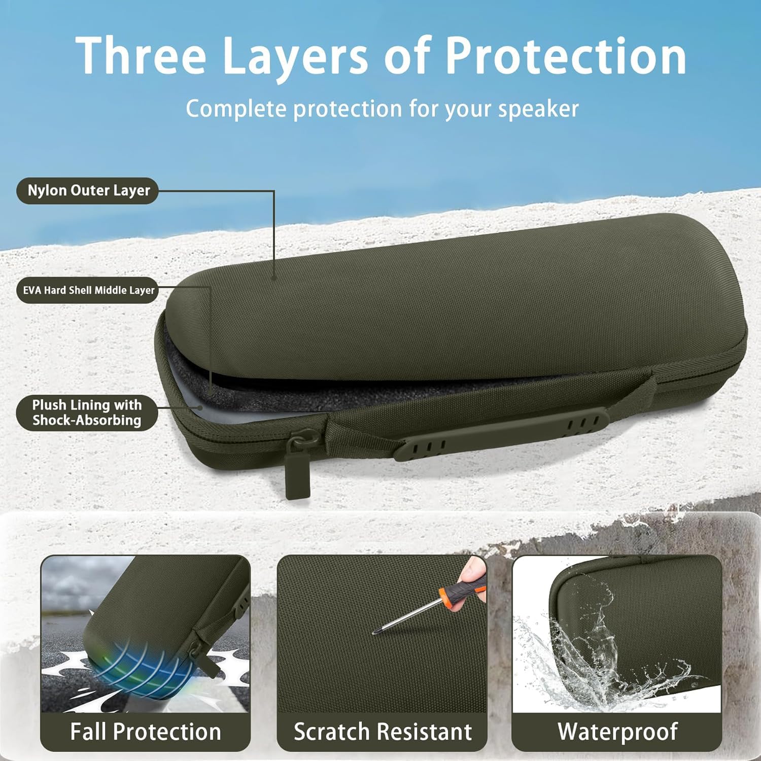 co2CREA co2CREA Hard Travel Case for JBL Flip 7 6 5 Waterproof Portable Bluetooth Speaker Green - View 6 of 9