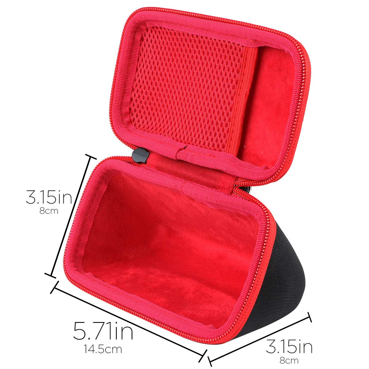 co2CREA co2CREA Hard Travel Case for 3 Bluetooth Portable Speaker Black with Red Interior Durable Protection and Stylish Design - View 2 of 5