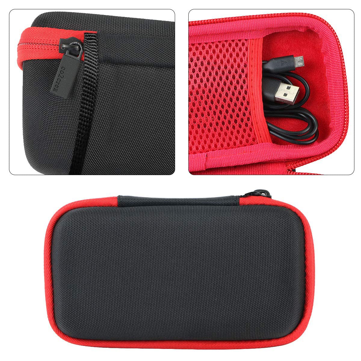 co2CREA co2CREA Hard Travel Case for 3 Bluetooth Portable Speaker Black with Red Interior Durable Protection and Stylish Design - View 3 of 5