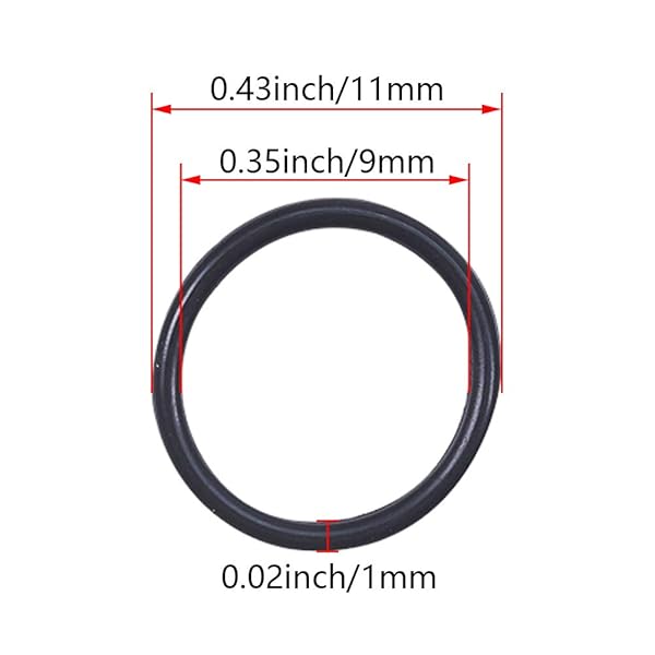 Othmro Othmro 50pcs Nitrile Rubber O-Rings 1mm Wire Dia 11mm OD for Oil Air Sealing Professional Plumbing Car Repair Black - View 3 of 9