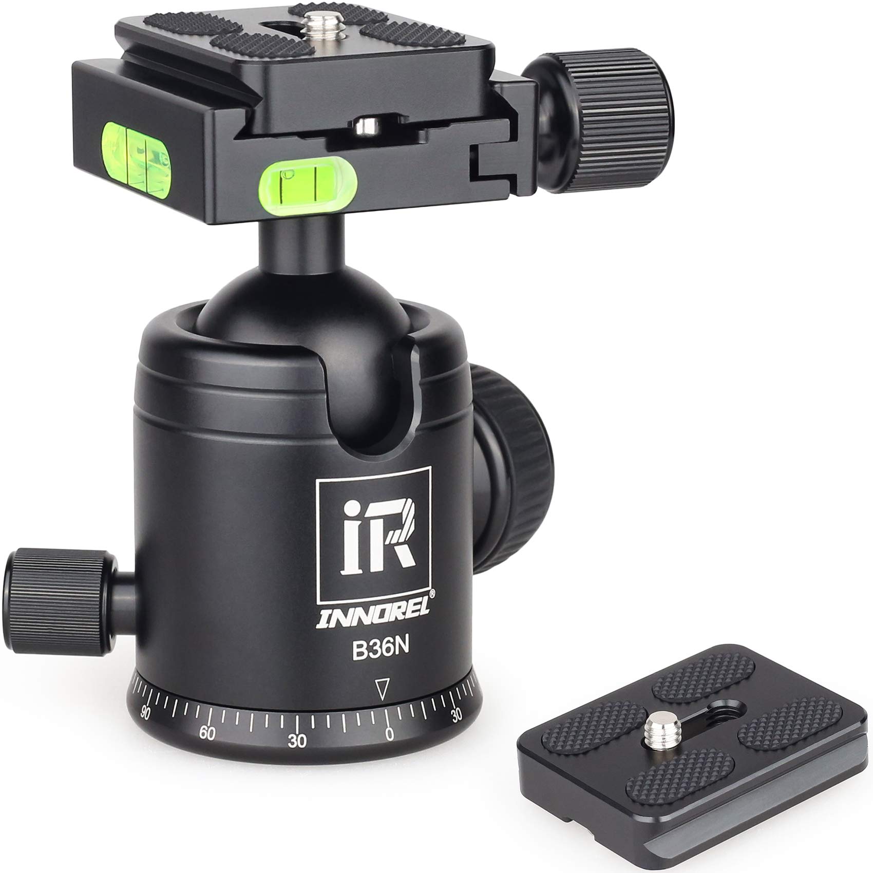 INNOREL B36N Tripod Ball Head All Metal CNC 36MM Diameter for DSLR Camera Camcorder Monopod Slider 1/4 Inch Screw 3/8 Inch Hole