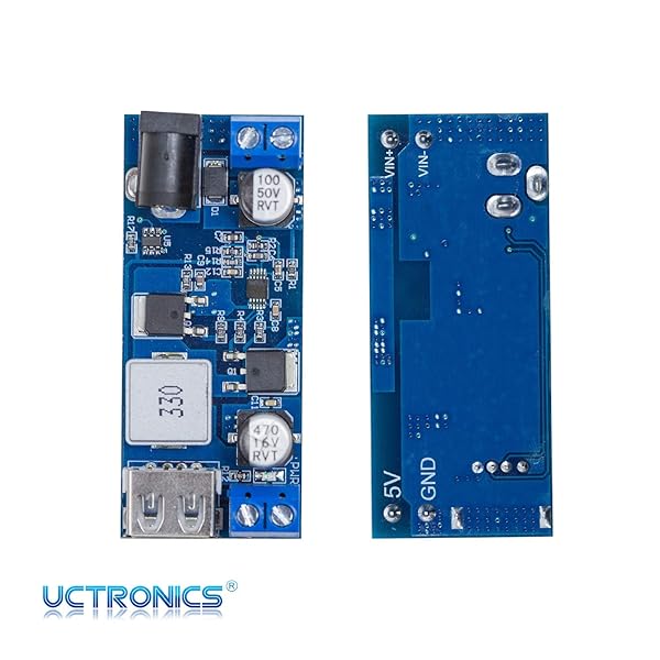 UCTRONICS UCTRONICS DC 9V 12V 24V to DC 5V 5A Buck Converter Module Dual Output Voltage Regulator Board 2 Pack for Efficient Power Conversion - View 6 of 8