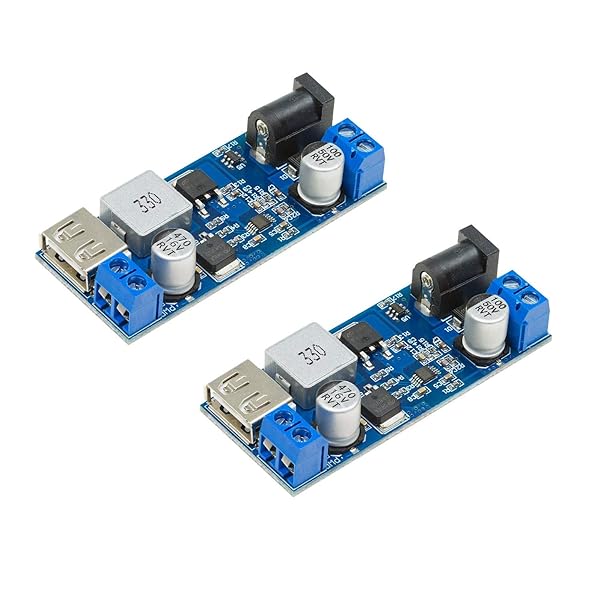 UCTRONICS UCTRONICS DC 9V 12V 24V to DC 5V 5A Buck Converter Module Dual Output Voltage Regulator Board 2 Pack for Efficient Power Conversion - View 2 of 8