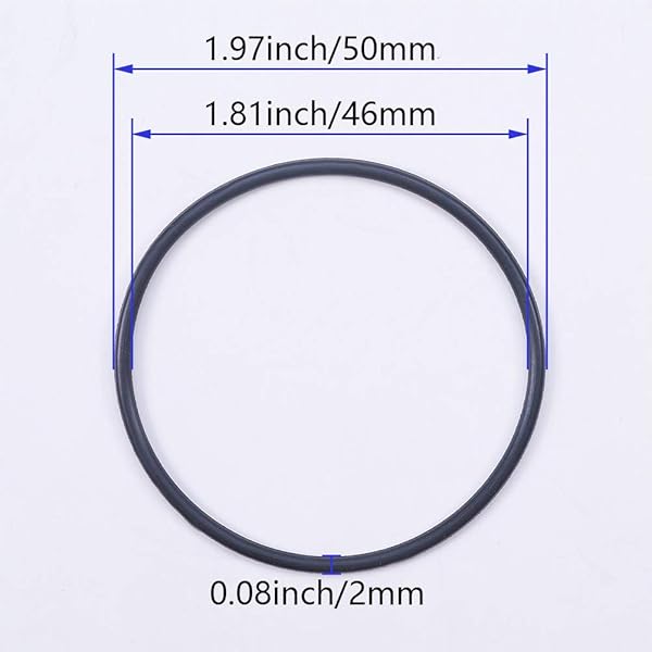 Othmro Othmro 10pcs Nitrile Rubber O-Rings 2mm Wire Dia 50mm OD for Oil Air Sealing Professional Plumbing Car Repair Black - View 3 of 7