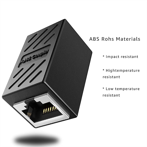 DEFACE DEFACE RJ45 Coupler Cable Cat8 Cat7 Cat6 Cat5e Female to Female Ethernet Adapter 10 Pack Black - View 5 of 9