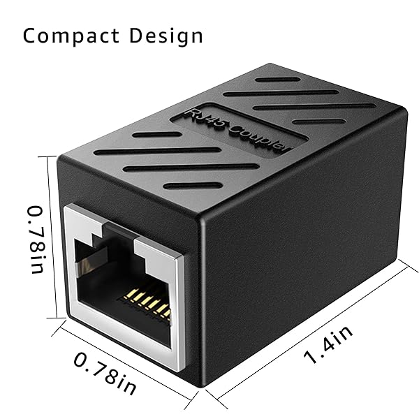 DEFACE DEFACE RJ45 Coupler Cable Cat8 Cat7 Cat6 Cat5e Female to Female Ethernet Adapter 10 Pack Black - View 8 of 9