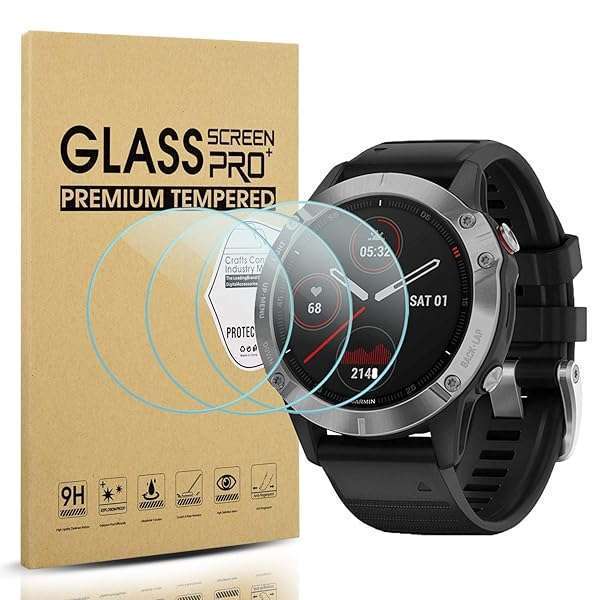 Suoman Suoman 3-Pack Tempered Glass Screen Protector for Garmin Fenix 6/6 Pro/Sapphire - Anti-Scratch & Durable